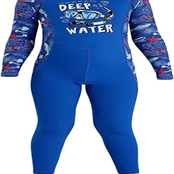 DIVE & SAIL Kids One Piece Long/Short Sleeve Swimsuit Sun Protection Sunsuit - Picture 5 of 9